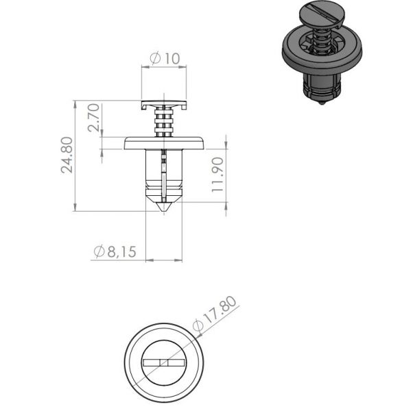 Grampo Presilha Parachoque Paralama Renault Clio Duster Fluence Oroch Logan Nissan 10 unid - CD3084