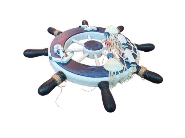 Enfeite Decorativo de Parede - Timão Em Madeira c/Resina 22 cm