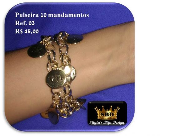 Pulseira 10 mandamentos Ref. 03 R$ 45,00