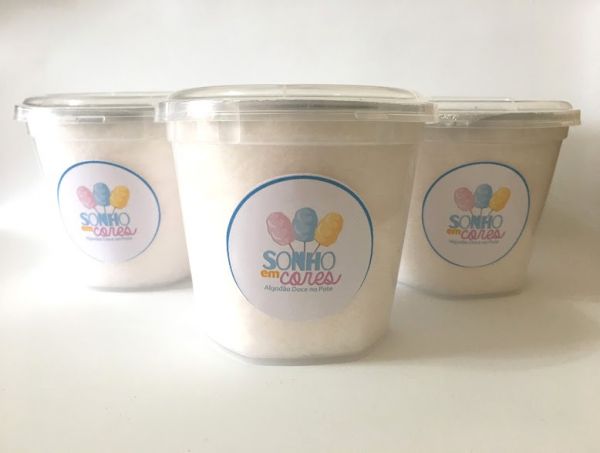 30 Potes Médios Personalizados de Algodão Doce - 450ml/20g