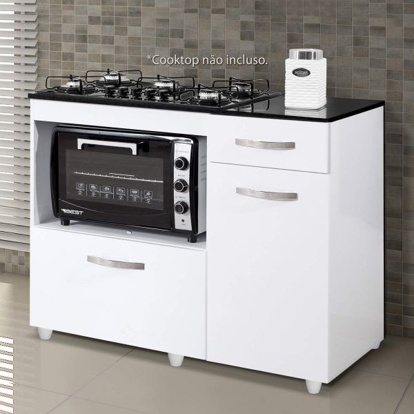 Balcao Violeta para CookTop 4 Bocas Branco Kaiki