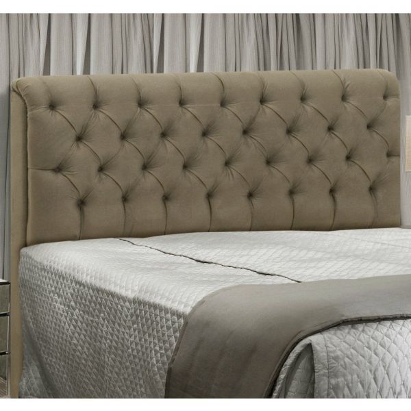 Cabeceira Solteiro Paris 90 Veludo Castor 1701 SR Cabec