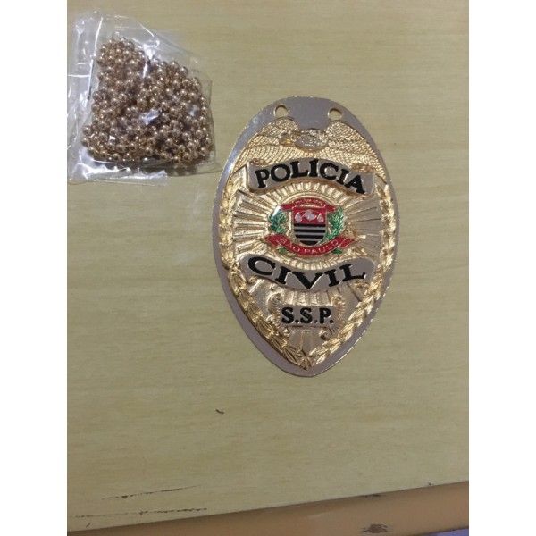 DISTINTIVO POLÍCIA CIVIL SP DOURADO OU PRATA ÁGUIA