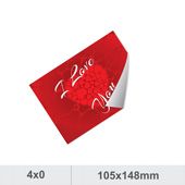 Adesivos  105 x 148 mm - Couchê 80g sem verniz - refile