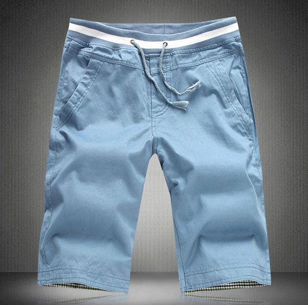 Calções para Homem Moda Rendas Cor Sólida Alta Cintura