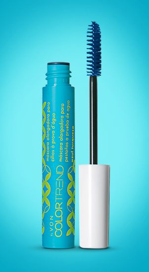 Mascara alongadora de cilios azul turquesa avon