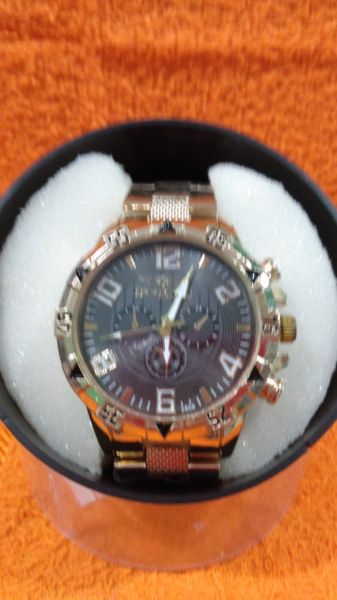 Relógio pulso sport metal dourado