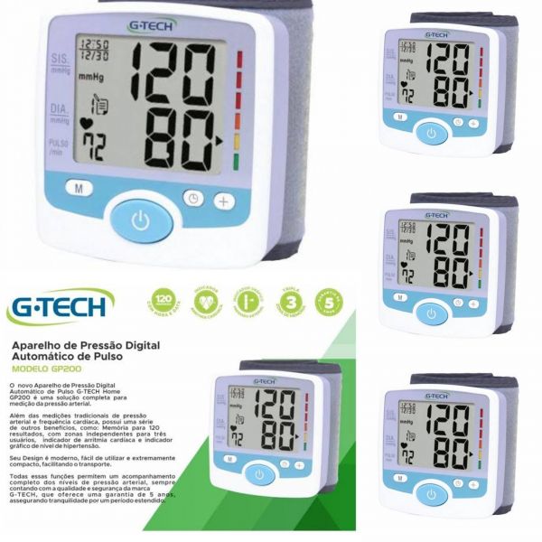 Aparelho de pressão digital de pulso GP200 G-Tech