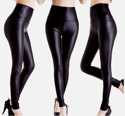 Calça legging de couro