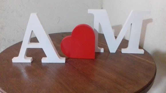 Coração de MDF para letras
