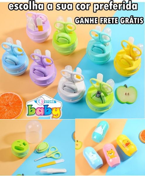 Kit Cuidados Saúde Bebê 4 Pçs Pote De Proteção Frete Grátis