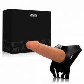 Cinta Strap On Mobile com Pênis Marrom e Base Triangular - 15cm