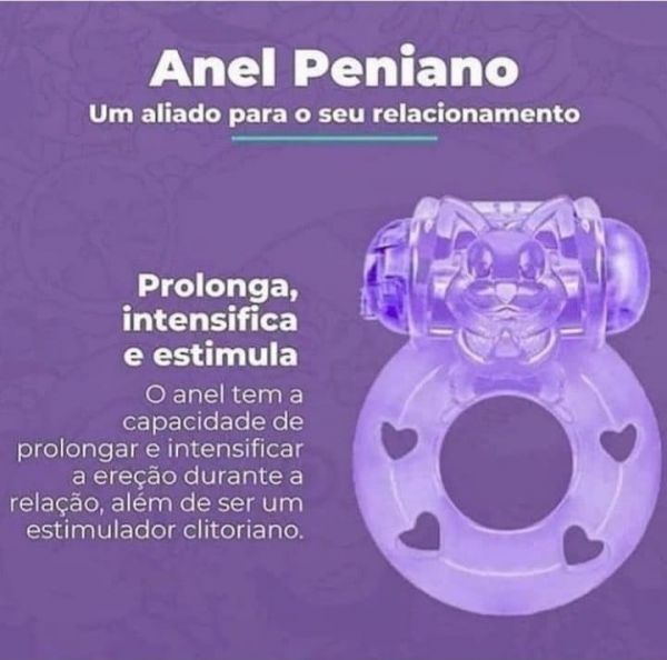 ANEL PENIANO COM VIBRADOR E ESTIMULADOR CLITORIANO SEXY IMPORT