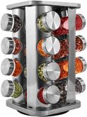 Porta Temperos Condimentos 16 Potes Giratorio Quadrado Inox MM House
