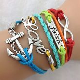 Pulseira Artesanal, em Couro, Frete Gátis.