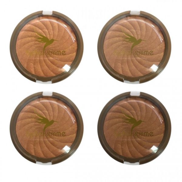 Kit com 4 Unidades de Pó Bronzeador Efeito Iluminado Bella Femme
