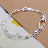 prata corrente de cobre de 20 centímetros doces mulheres e pulseira link (prata) (1 pc) #00943300