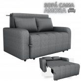 Sofa Cama MX Amora New 1 Estagio Linho Cinza 487 Matrix