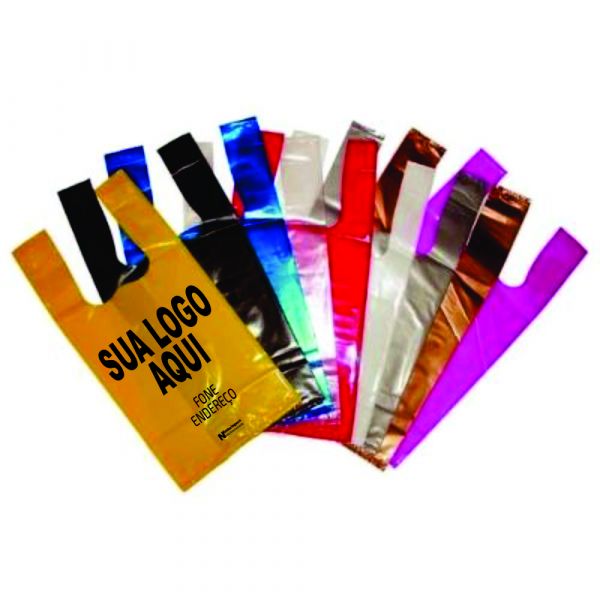 30x40 - 250 Sacolas Alça Camiseta Bx Densidade