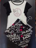 conjunto771  blusa/saia 7/8anos novo