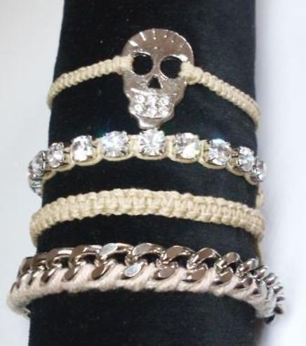 Kit 4 pulseiras bege