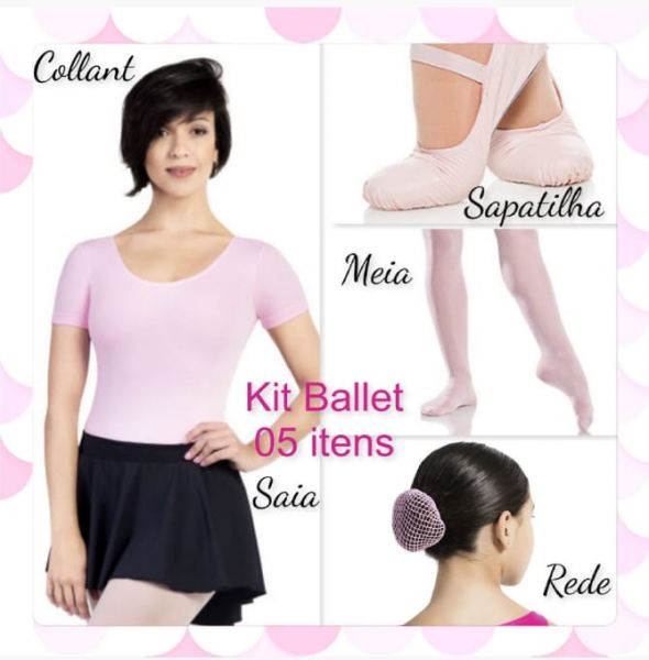 Kit Ballet Manga Curta - 5 peças