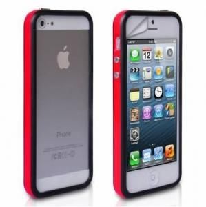 BUMBER PRETO COM VERMELHO PARA IPHONE 5 e 5s