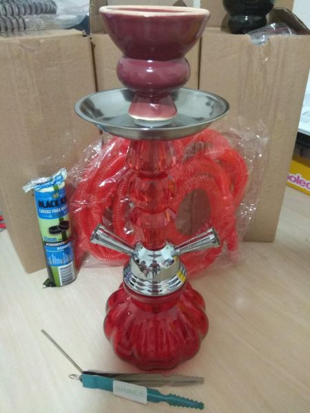 Narguilé Pequeno 2 Saídas Vermelho