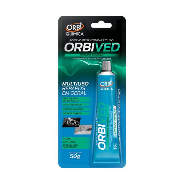 Adesivo de silicone Acetico Multiuso Incolor 50g - Orbi