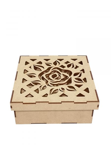 CÓD-DN03 CAIXA 15X15X6 ROSA COM FOLHAS Nº2