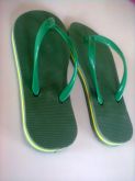 Chinelo Verde Com Linha Amarela