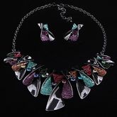 Luxo Multicolor Liga (colares e brincos) Conjuntos Gemstone #01445285