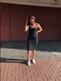 Vestido Midi Feminino Justo Alça Tubinho Evangélico