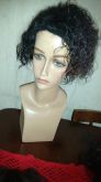Peruca cabelo natural castanho escuro 20cm