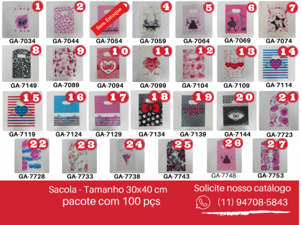Sacola P/ presente 6- 30x40 PT C/ 100 pçs