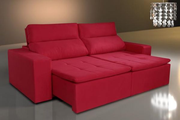 Sofa Retratil Reclinavel Portugal 2x Mod 1m Vinho 6012 Vicam