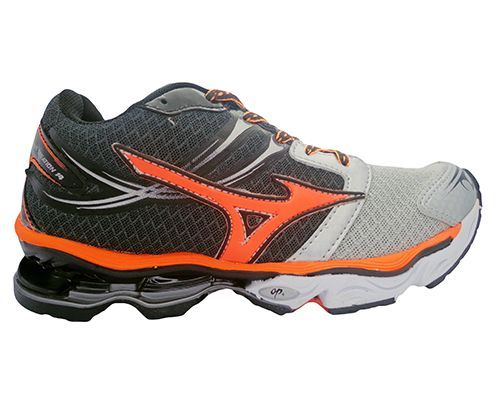 Tênis Mizuno Wave Creation 14 Preto, Prata e Laranja