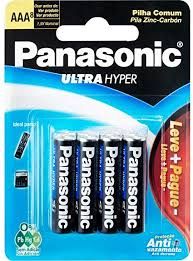 Pilha Panasonic Super Hyper Palito AAA 4 Un. R03UAL/4B400 17117