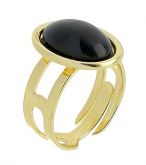 Anel ajustável folheado a ouro, contendo cabochão Cód.: AN0430
