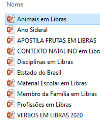 KIT COM SLIDES EM LIBRAS