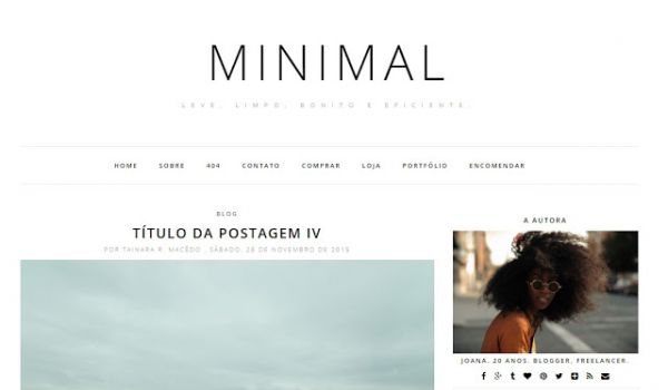 Layout Blogger Minimal, responsivo e clean