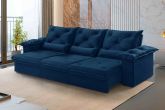 Estofado Retratil Reclinavel Atlas 320 3x90 Veludo Inca Azul 24 Idealle
