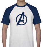 Camiseta branca com mangas azul personalizada