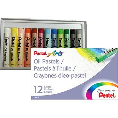 Giz de cera (pastel a óleo) c/12 cores PHN12 Pentel CX 1 UN