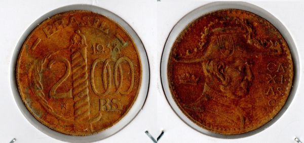 V162a-1 - 2$000 1938 - Tiragem 2.543.000 poligonal