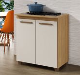Balcao CookTop Fox 78 4 Bocas com Tampo com Recorte 53,5 x 35 Cinamomo.Off White Arte Moveis