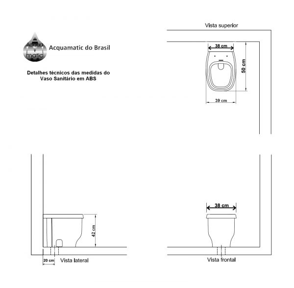 _Vaso Sanitário Acquamatic - Zeuz - Mod. Descarga de Parede