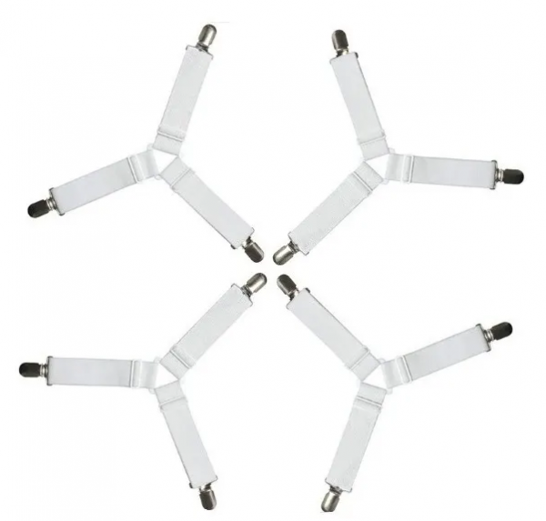 z - 04 Prendedores de elástico Triplo  para lençóis