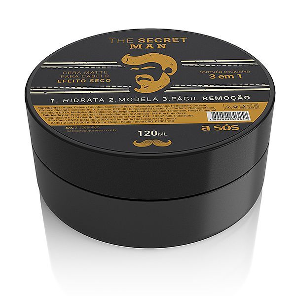 Cera Matte para Cabelo The Secret Man Efeito Seco - 120ml