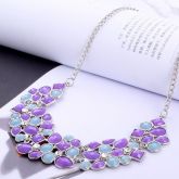 Colar de Pedras de Mosaico Geométrico